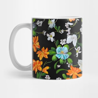 Colorful meadow flowers on a dark background II Mug